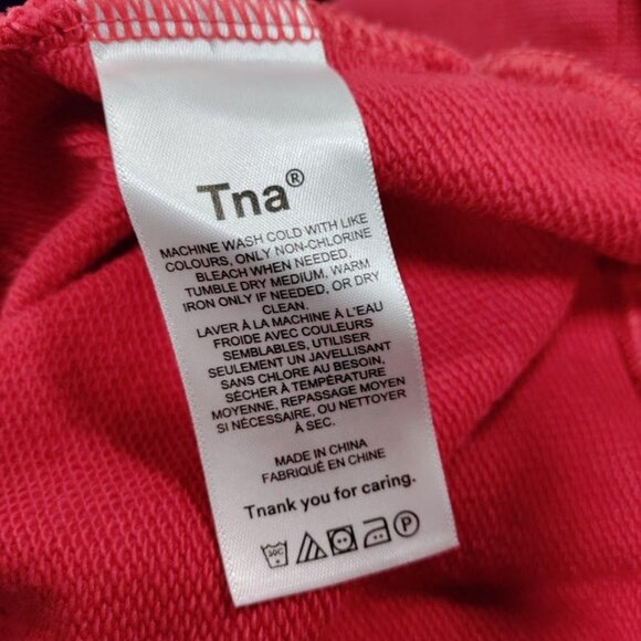 Tna Airy fFleece Perfect 1/4 Zip Mock Neck Oversized Cropped Sweatshirt Red M - Picture 11 of 12